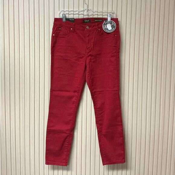 Curve Appeal Mid-Rise Minimalist Denim Jegging Red Women’s Size 10/30 - Picture 1 of 6